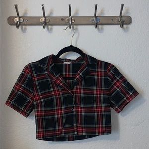 Plaid Button Up Crop PacSun Size Small